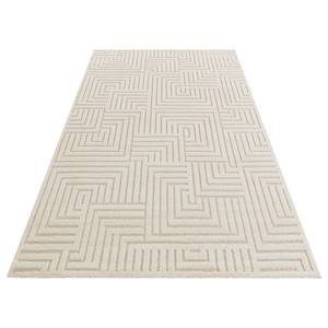 Kurzflorteppich Optik Manipu Polyester / Polypropylen - Creme / Beige - 80 x 150 cm