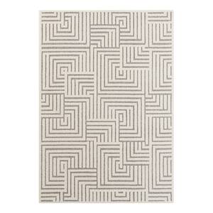 Laagpolig vloerkleed Optik Manipu polyester/polypropeen - Crèmekleurig/Grijs - 200 x 290 cm