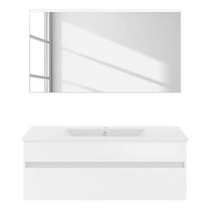 Badezimmerset Get I (2-teilig) Inklusive Beleuchtung - Hochglanz Weiß - Breite: 122 cm