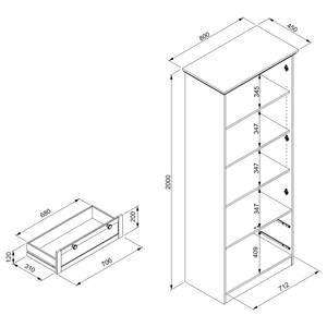 Vitrinenschrank Woodland Anthrazit