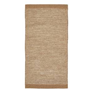 Wollen vloerkleed Visby wol/katoen - Taupe - 65 x 130 cm