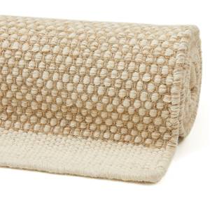 Wollen vloerkleed Visby wol/katoen - Crèmekleurig/beige - 65 x 130 cm