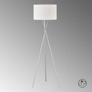 Lampadaire Pina Tissu mélangé / Fer - 3 ampoules - Blanc