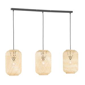 Suspension Calla Bambou / Fer - 4 ampoules - Beige