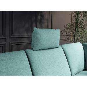 Ecksofa Nando Flachgewebe - Hellblau - Longchair davorstehend rechts - Keine Funktion