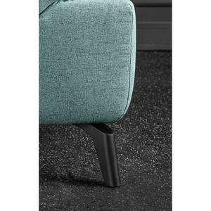 Ecksofa Nando Flachgewebe - Hellblau - Longchair davorstehend links - Keine Funktion