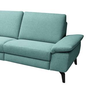 Ecksofa Nando Flachgewebe - Hellblau - Longchair davorstehend links - Keine Funktion