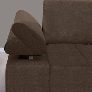 Ecksofa Neo Webstoff - Dunkelbraun - Longchair davorstehend rechts