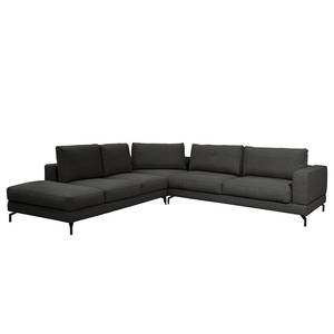 Ecksofa Nuoro Webstoff - Grau - Armlehne davorstehend rechts