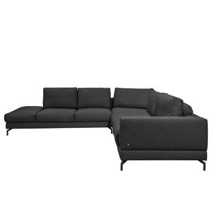 Ecksofa Nuoro Webstoff - Grau - Armlehne davorstehend rechts