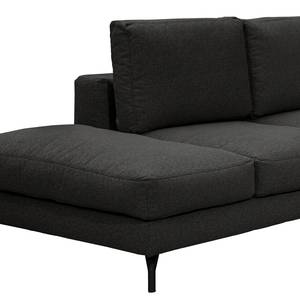 Ecksofa Nuoro Webstoff - Grau - Armlehne davorstehend rechts