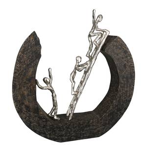Sculptuur Omhoog mangohout - zwart - 35cm x 32cm x 6cm