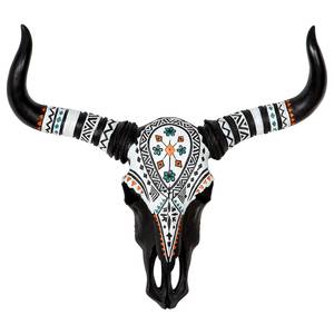 Muurdecoratie Stier Native kunsthars - zwart - 59cm x 53cm x 9cm