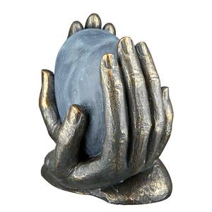 Statuette Cœur sur la main Résine - Noir - 15 x 15 x 10 cm
