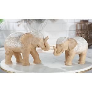 Sierobject Olifant Morani kunsthars - beige - 24cm x 25cm x 16cm - 24 x 25 cm