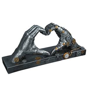 Skulptur Steampunk Hand Kunstharz - Silber - 35cm x 16cm x 10cm