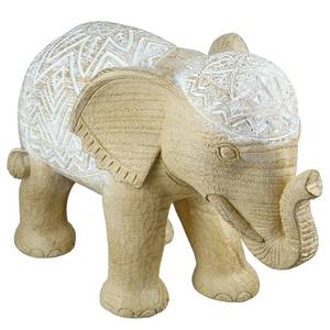 Figur Elefant Morani Kunstharz - Beige - 28cm x 20cm x 14cm - 28 x 20 cm