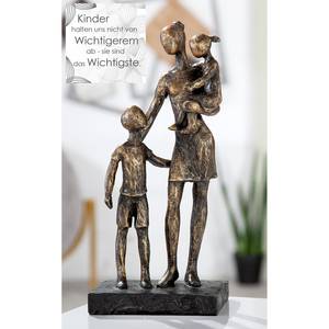 Sculptuur Moeder met Kinderen kunsthars - bruin - 12cm x 27cm x 9cm
