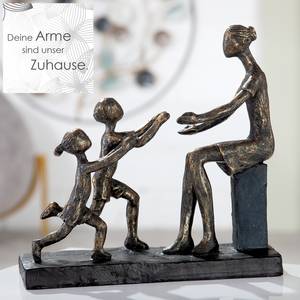 Skulptur In meine Arme Kunstharz - Braun - 24cm x 23cm x 9cm