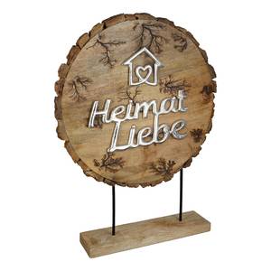 Decoratie Heimat Liebe mangohout - bruin - 36cm x 51cm x 8cm