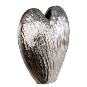 Vase Herz Aluminium - Silber - 25cm x 21cm x 7cm