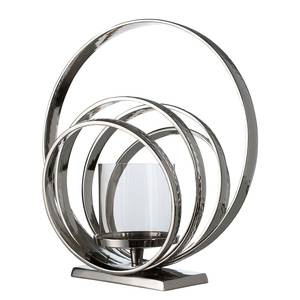 Kaarsenhouder Ringen aluminium - zilverkleurig - 44cm x 46cm x 25cm