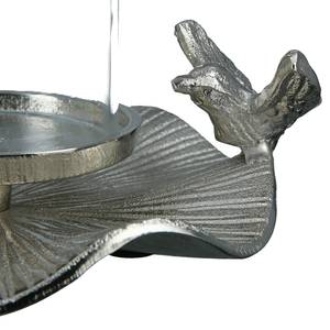Portacandele con uccello Alluminio - Argento - 24cm x 7cm x 22cm - 24 x 22 cm