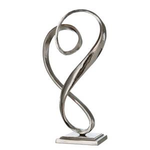 Statuette Curved Heart Aluminium - Argenté - 16 x 33 x 10 cm