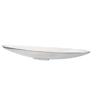 Schale Gloss Aluminium - Weiß - 51cm x 7cm x 12cm