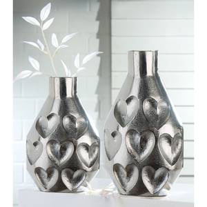 Vase Eros Aluminium - Silber - 24cm x 40cm x 12cm - 24 x 40 cm