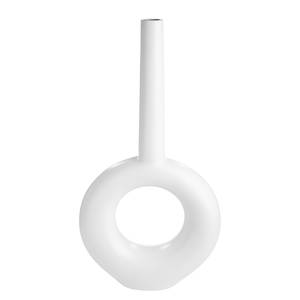 Vase Round Aluminium - Weiß - 32cm x 58cm x 10cm