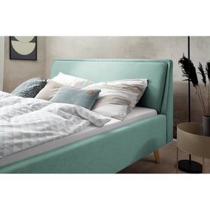 Lit capitonné Frieda Tissu Saba: Bleu clair - 180 x 200cm - Marron - Sans espace de rangement