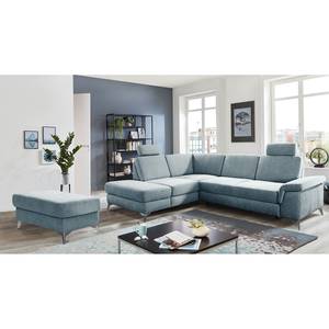 Repose-pieds Dearborn Tissu Chenille Alix: Bleu clair