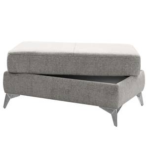 Gestoffeerde hocker Dearborn Chenille Alix: Grijs