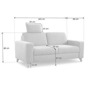 Sofa Gothem (2,5-Sitzer) Webstoff Palila: Granit