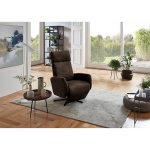 Relaxfauteuil Gosport Microvezel Flavie: Donkerbruin - Relaxfunctie - Met opstahulp - Elektrisch verstelbaar: 2 motoren met kabel