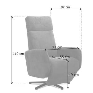 Relaxfauteuil Gosport Microvezel Flavie: Grijs - Relaxfunctie - Zonder opstahulp - Elektrisch verstelbaar: 2 motoren met accu