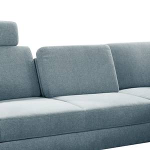 Ecksofa Dearborn Chenille Alix: Hellblau - Ottomane davorstehend rechts - Ohne Schlaffunktion