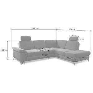 Ecksofa Dearborn Chenille Alix: Hellblau - Ottomane davorstehend rechts - Ohne Schlaffunktion