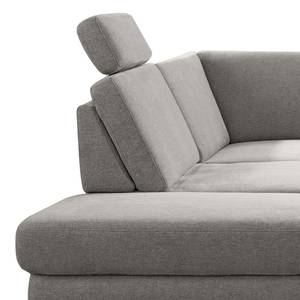 Canapé d’angle Dearborn Tissu Chenille Alix: Gris - Méridienne longue à gauche (vue de face) - Sans fonction couchage