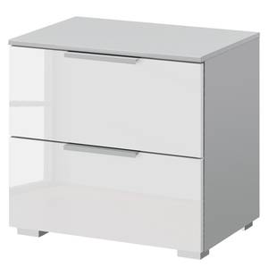 Table de chevet SKØP x2 Blanc brillant / Gris soie - Largeur : 50 cm - Couleurs du corps