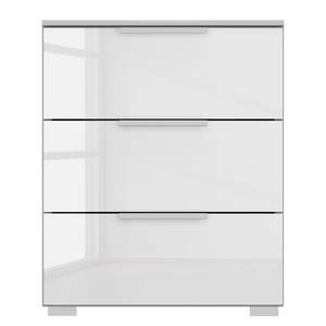 Table de chevet SKØP x3 Blanc brillant / Gris soie - Largeur : 50 cm - Aluminium