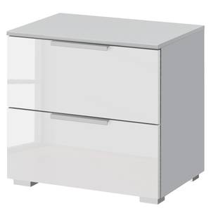 Table de chevet SKØP x2 Blanc brillant / Gris soie - Largeur : 50 cm - Aluminium