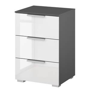 Table de chevet SKØP x3 Blanc brillant / Graphite - Largeur : 40 cm - Aluminium