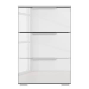 Table de chevet SKØP x3 Blanc brillant / Gris soie - Largeur : 40 cm - Aluminium