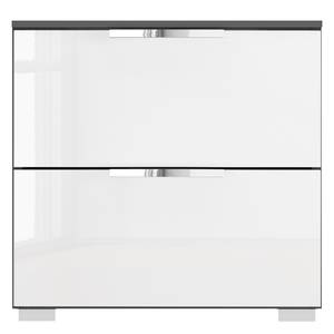 Table de chevet SKØP x2 Blanc brillant / Graphite - Largeur : 50 cm - Chrome