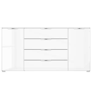 Dressoir SKØP x4+2 Hoogglans wit/alpinewit - Chrome