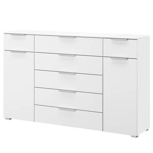 Sideboard SKØP x7+2 Hochglanz Weiß / Alpinweiß - Aluminium