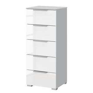 Buffet SKØP x5 Blanc brillant / Gris soie - Largeur : 40 cm - Couleurs du corps