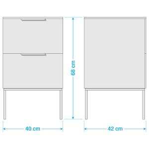 Table de chevet SKØP styl Gris - Bois manufacturé - 40 x 68 x 42 cm